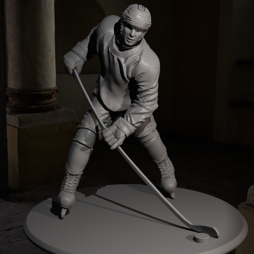 Hockey player figure STL, ready for 3D printing, Games 3D Print 546410