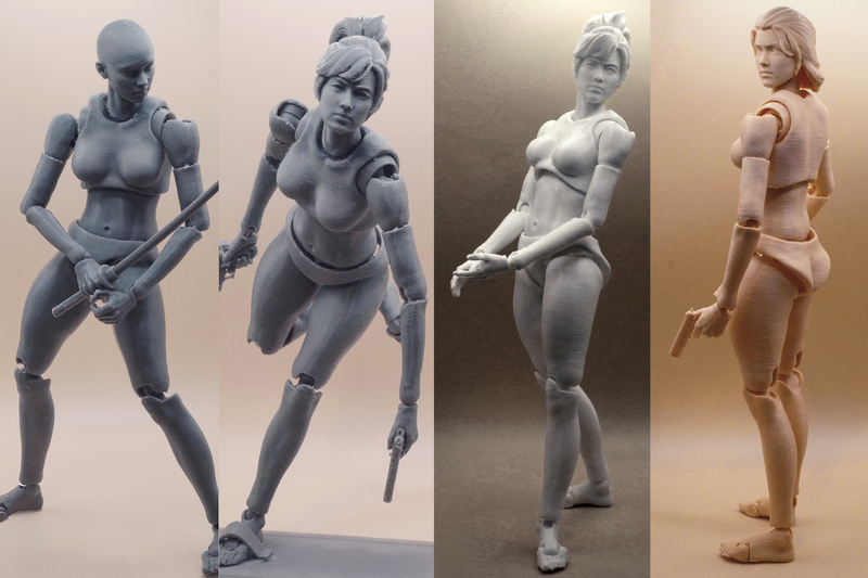 Action Figure 3D Printing, Female Movable body