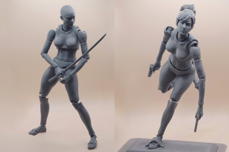 Action Figure 3D Printing, Female Movable body 3D Print 546419