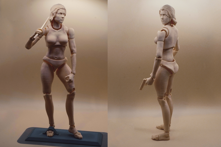 Action Figure 3D Printing, Female Movable body 3D Print 546421