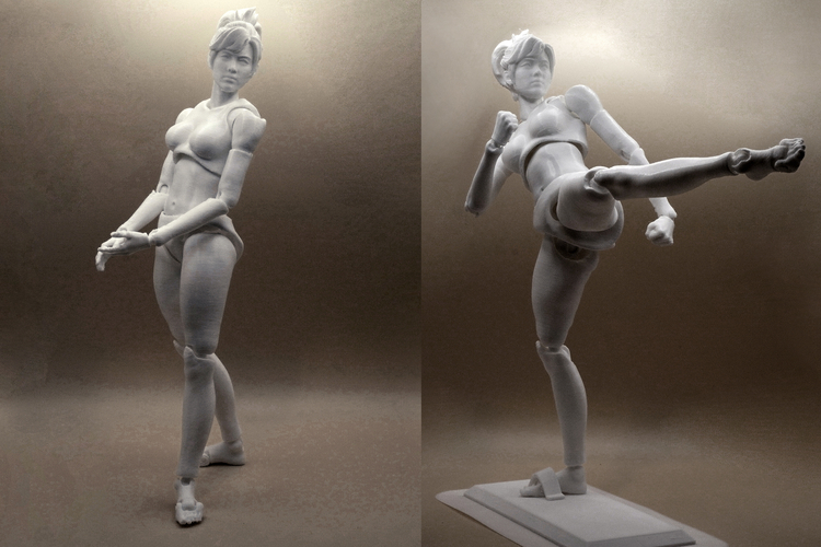 Action Figure 3D Printing, Female Movable body 3D Print 546422