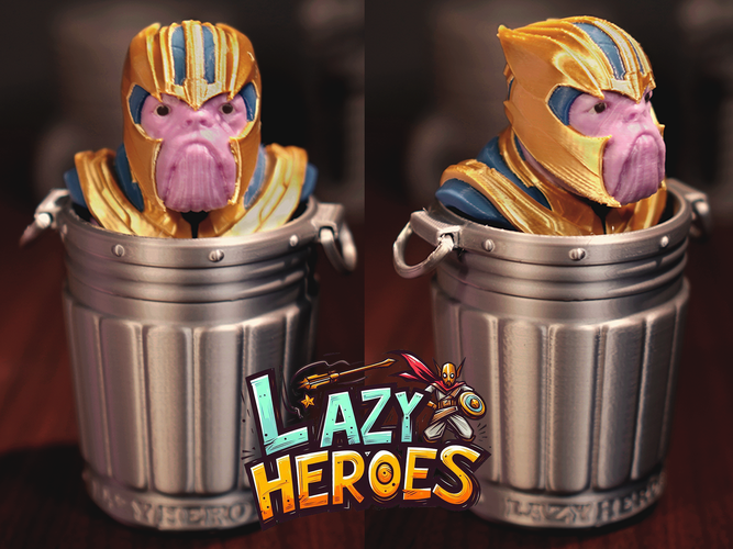 Lazy Heroes (Bull Dog, Thanos) - figure, Container [Color ready] 3D Print 546428