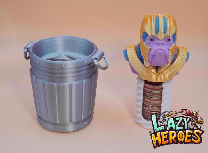 Lazy Heroes (Bull Dog, Thanos) - figure, Container [Color ready] 3D Print 546431