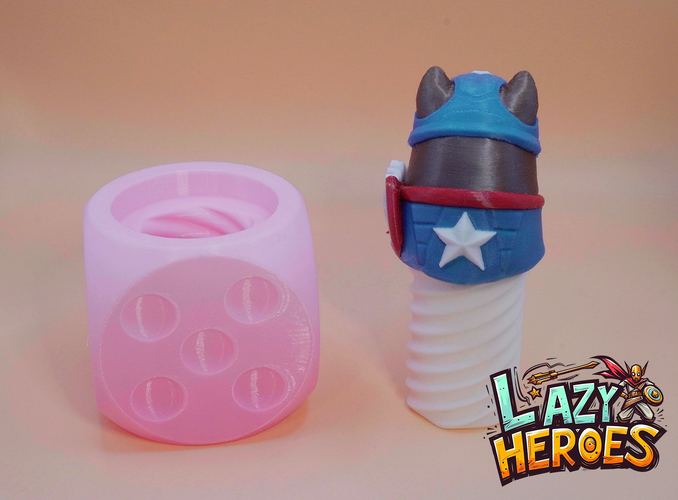 Lazy Heroes (Shibainu, Captain America) Container [Color ready] 3D Print 546464