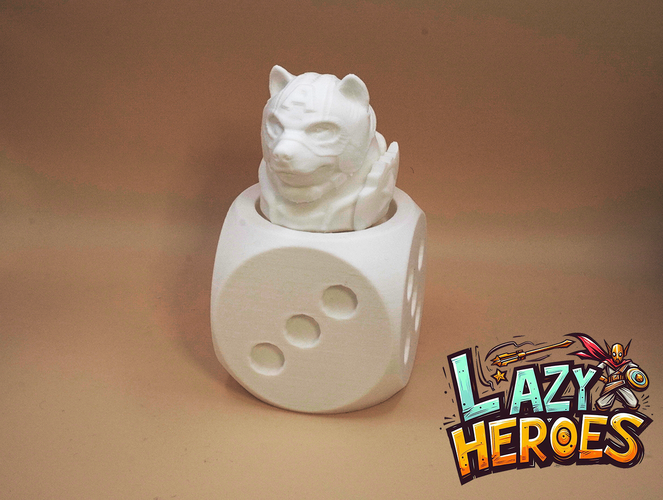 Lazy Heroes (Shibainu, Captain America) Container [Color ready] 3D Print 546466