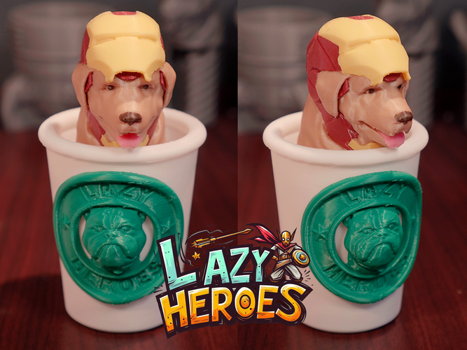Lazy Heroes (Retriever, Iron man) - Container [Color ready] 3D Print 546470