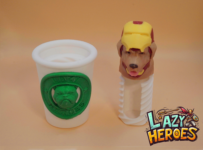 Lazy Heroes (Retriever, Iron man) - Container [Color ready] 3D Print 546471
