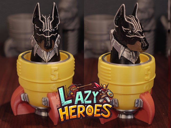 Lazy Heroes (Dobermann, black panther) Container [Color ready] 3D Print 546479