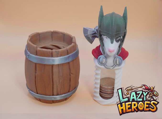 Lazy Heroes (Terrier, Thor ) - Container [Color ready] 3D Print 546480