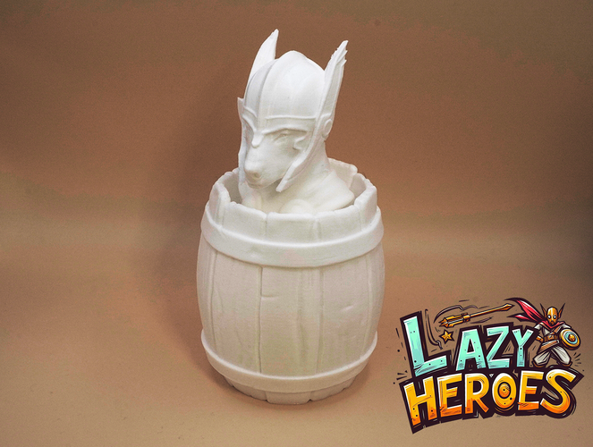 Lazy Heroes (Terrier, Thor ) - Container [Color ready] 3D Print 546483