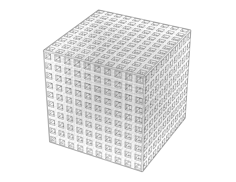 Simple Cubic Lattice Structure - Pinshape