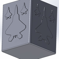 Square pencil case with silhouettes of American fighter planes - Thumbnail 5