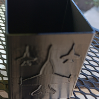 Square pencil case with silhouettes of American fighter planes - Thumbnail 6