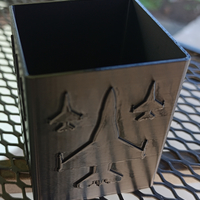 Square pencil case with silhouettes of American fighter planes - Thumbnail 7