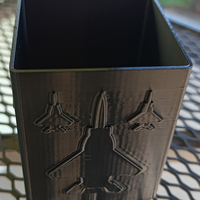 Square pencil case with silhouettes of American fighter planes - Thumbnail 8