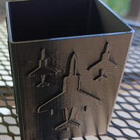 Square pencil case with silhouettes of European fighter planes - Thumbnail 8