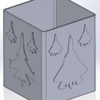 Square pencil case with silhouettes of Russian fighter planes - Thumbnail 3