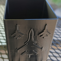 Square pencil case with silhouettes of Russian fighter planes - Thumbnail 7