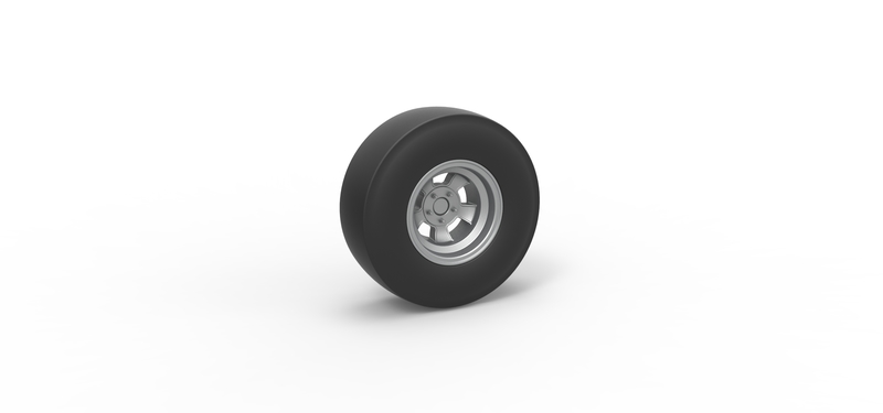 Rear wheel of vintage dragster Scale 1:25