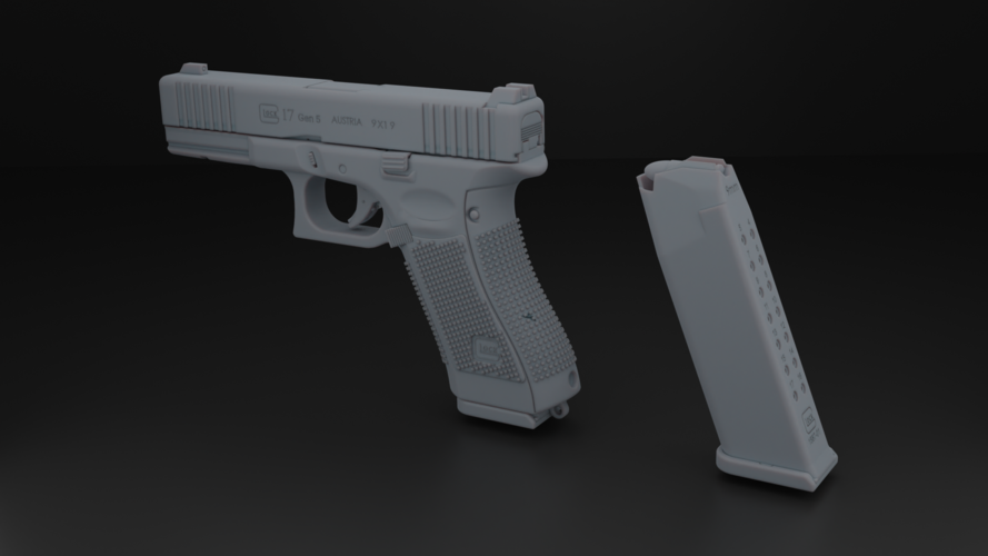 GLOCK 17 GEN 5 FS EASY TO PRINT FACSIMILE 3D Print 546715