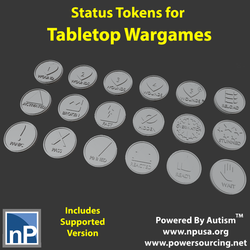 20mm Wargame Status Tokens 3D Print 546777