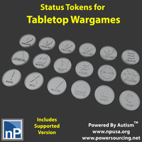 Small 20mm Wargame Status Tokens 3D Printing 546777