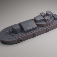 Small MONITOR BOAT (VIETNAM WAR) 3D Printing 546819