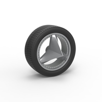 Small Diecast Car wheel 8 Scale 1:25 3D Printing 546836