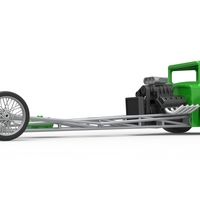 Front engine old school dragster with shell V7 Scale 1:25 - Thumbnail 2