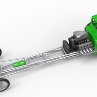 Front engine old school dragster with shell V7 Scale 1:25 - Thumbnail 4