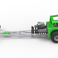 Front engine old school dragster with shell V7 Scale 1:25 - Thumbnail 10