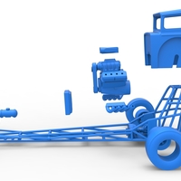 Front engine old school dragster with shell V7 Scale 1:25 - Thumbnail 22