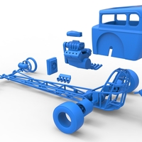 Front engine old school dragster with shell V7 Scale 1:25 - Thumbnail 24