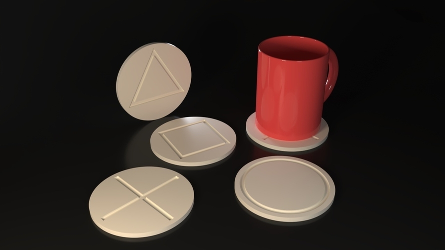 Playstation Button coasters 3D Print 547121