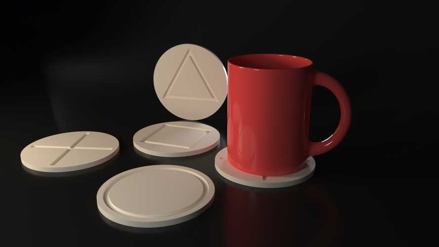 Playstation Button coasters 3D Print 547122