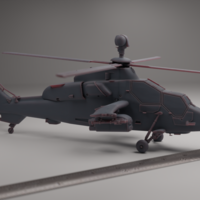 Small EUROCOPTER EC-665 TIGER ATTACK HELICOPTER 3D Printing 547318