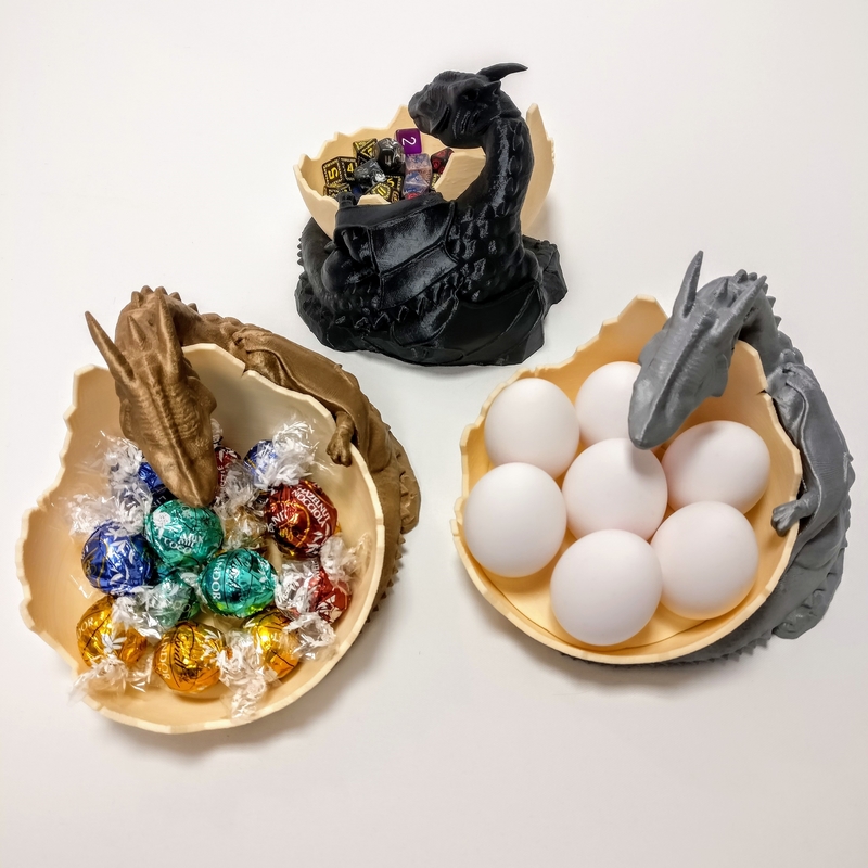 Dragon guarding egg, candy or dice