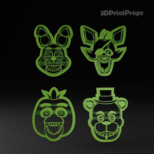 Five Nights At Freddy Cookie Cutters Set 3D Print 547644