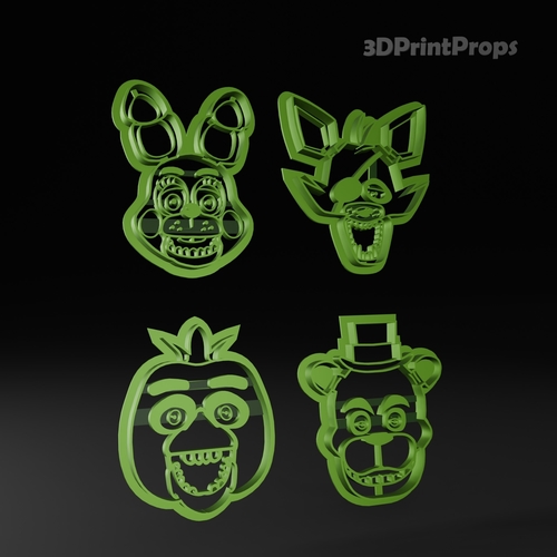 Five Nights At Freddy Cookie Cutters Set 3D Print 547645