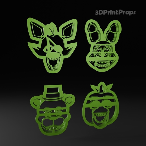 Five Nights At Freddy Cookie Cutters Set 3D Print 547646