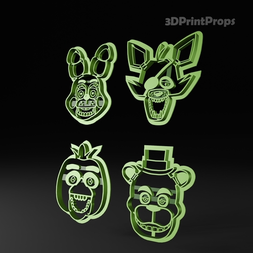 Five Nights At Freddy Cookie Cutters Set 3D Print 547647
