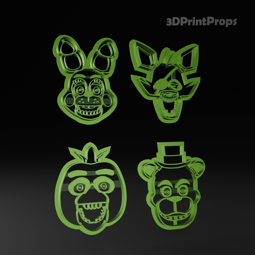 Five Nights At Freddy Cookie Cutters Set 3D Print 547648