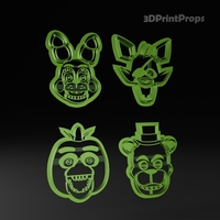 Small Five Nights At Freddy Cookie Cutters Set 3D Printing 547648
