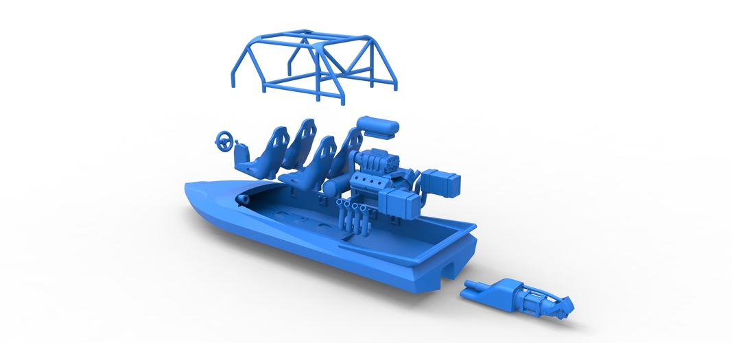 Quad Jet sprint boat Scale 1:25 3D Print 547695