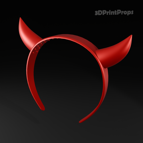 ​Red Devil Horns on a Headband 3D Print 547881