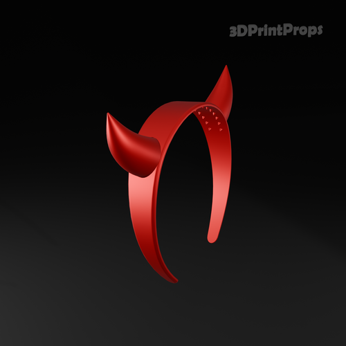 Red Devil Horns on a Headband 3D Print 547884
