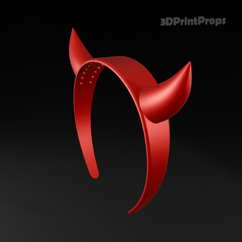 Red Devil Horns on a Headband 3D Print 547885