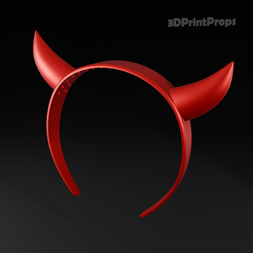 Red Devil Horns on a Headband 3D Print 547886