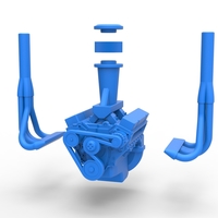 Engine of Small block Pulling tractor 1:25 - Thumbnail 13