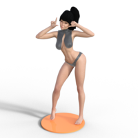 Small Anna Sexy Girl For 3D Printing 3D Printing 548433